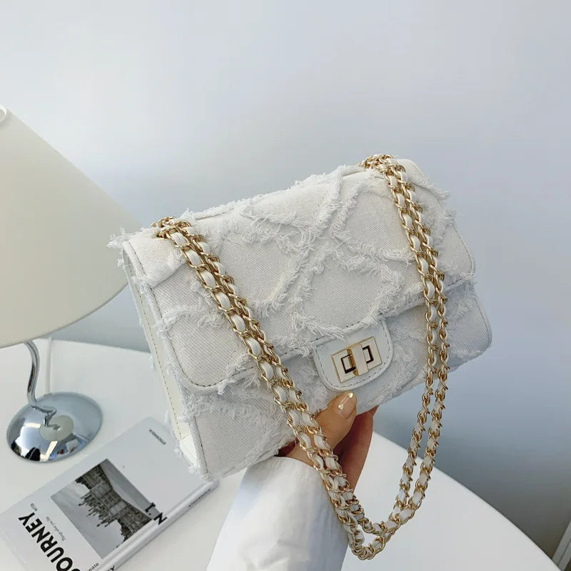 FRAYLA DENIM SHOULDER BAG