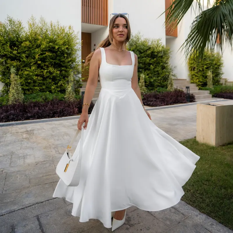 ABITO VIENNA CON SCOLLO QUADRATO