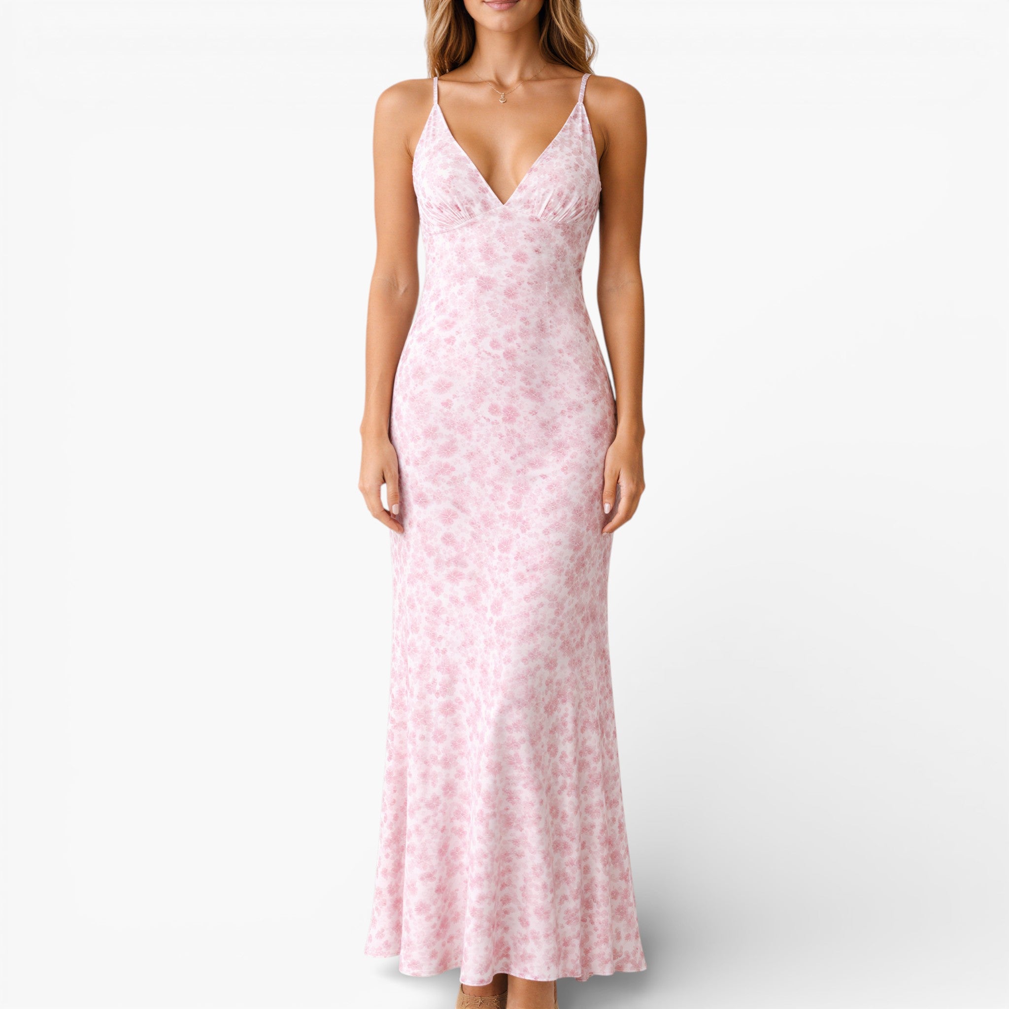 Women’s Classic Floral Maxi Dress Refined Sleeveless Long Dress