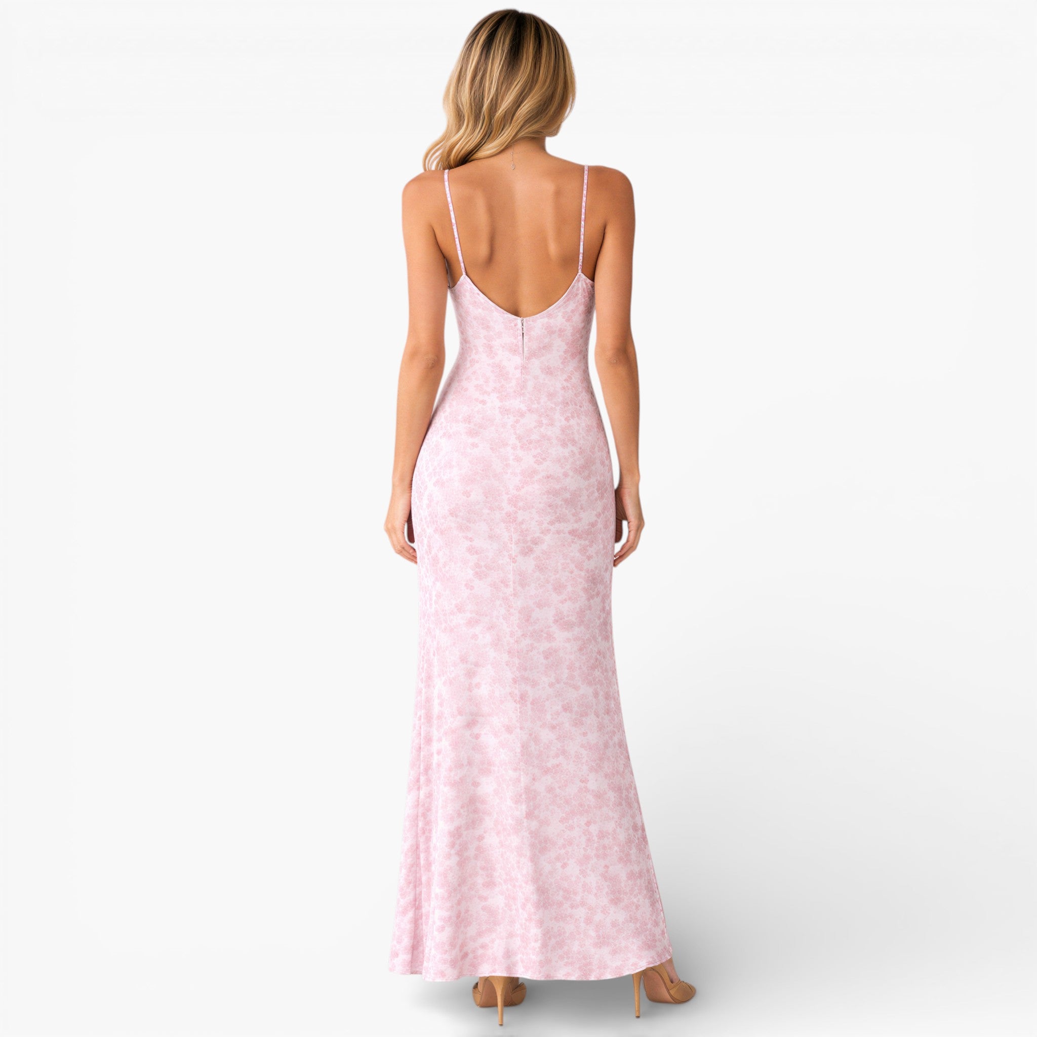 Women’s Classic Floral Maxi Dress Refined Sleeveless Long Dress