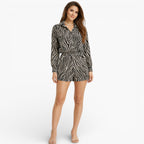 Women’s Breathable Zebra Outfit High Waist Shorts Set