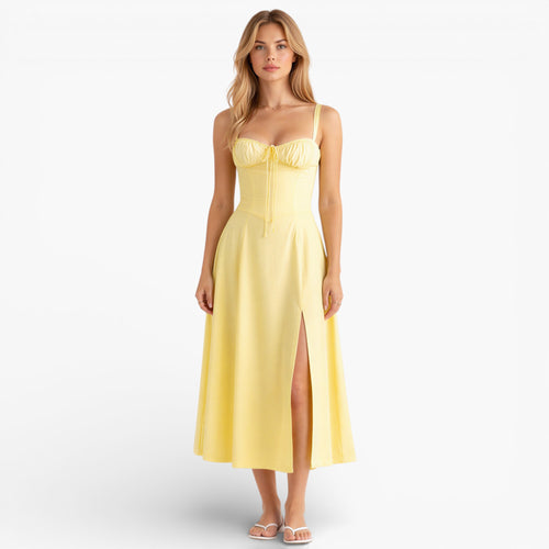 Womens Midi Dress Elegant Structured Fit