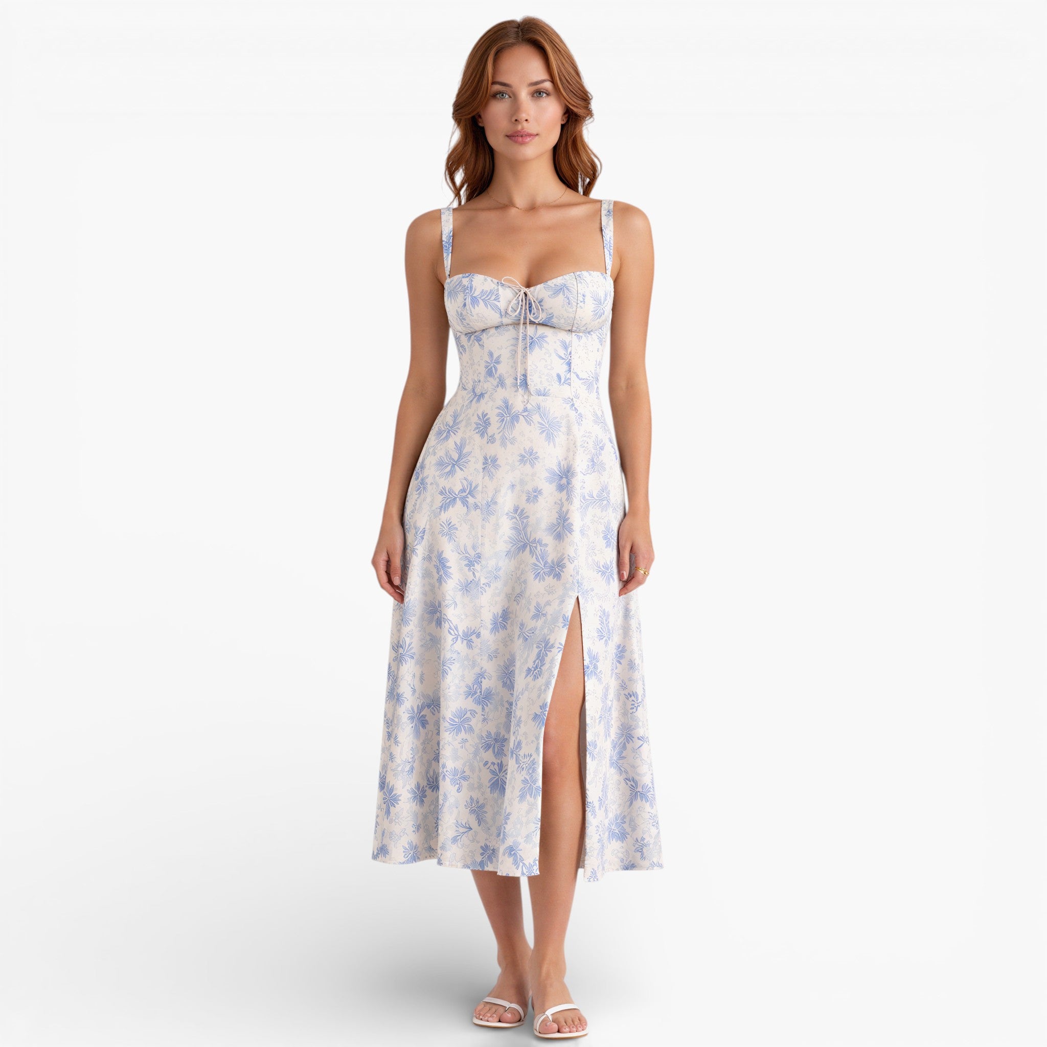 Womens Midi Dress Elegant Structured Fit