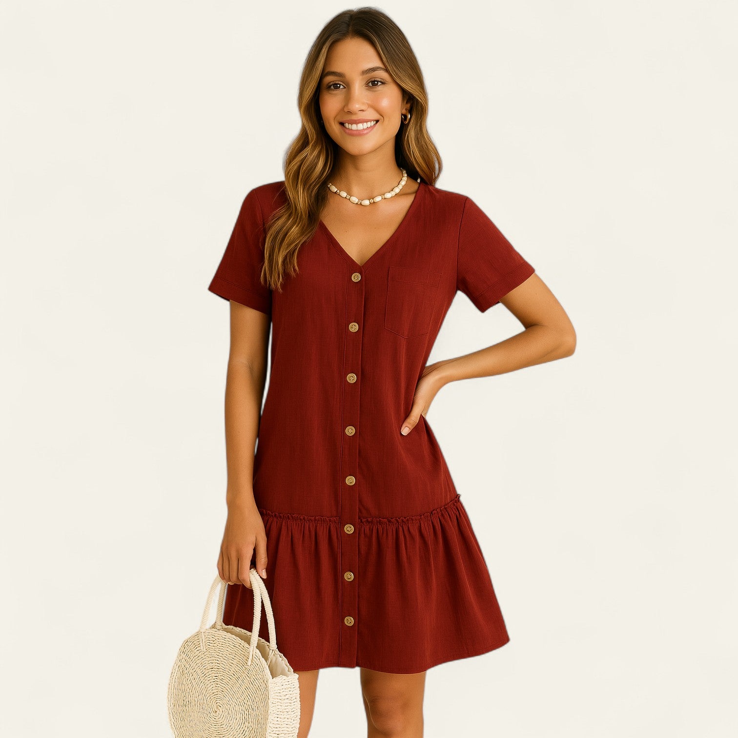 RAVENA BUTTON DRESS