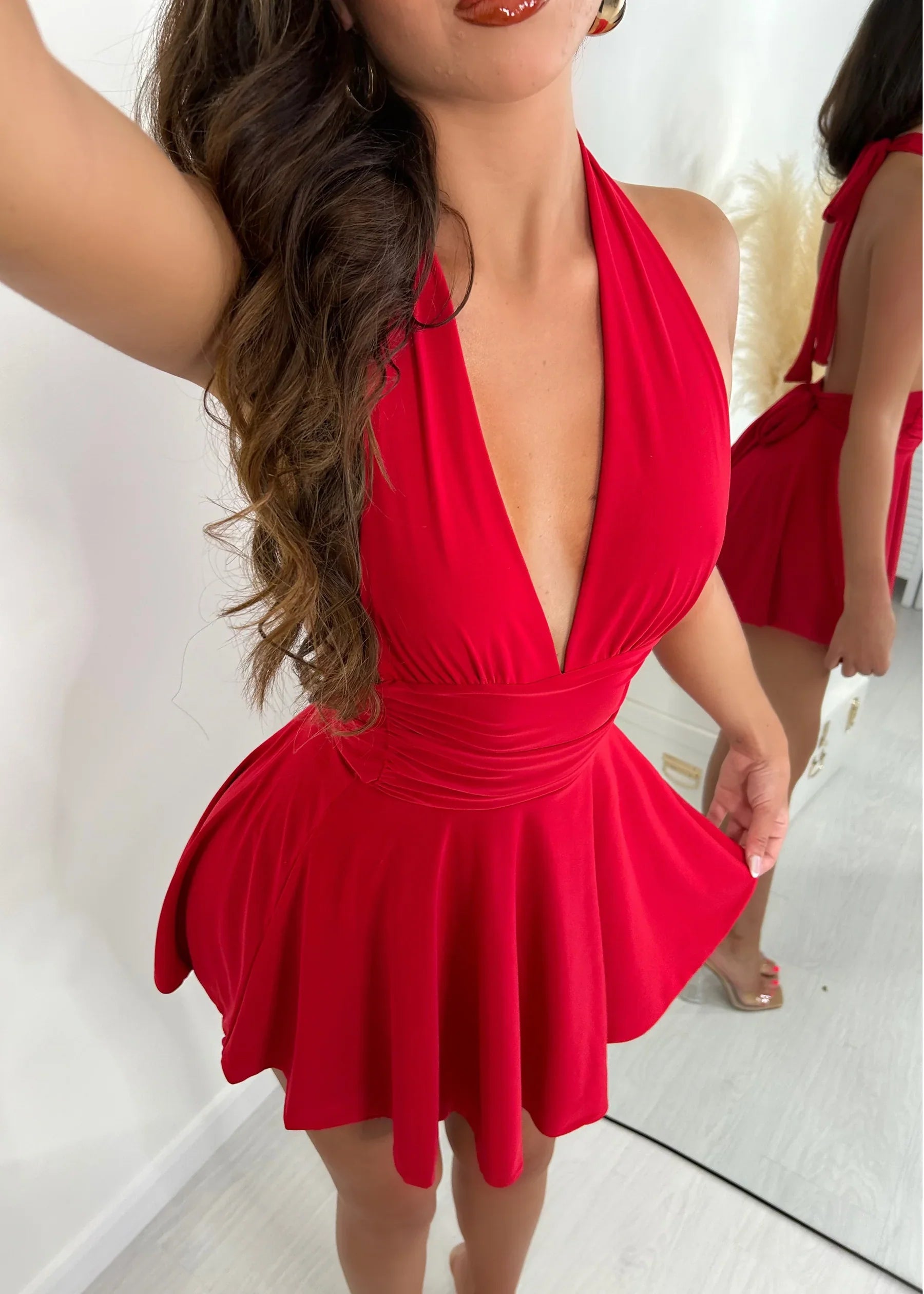 SECRETA HALTER NECK MINI DRESS