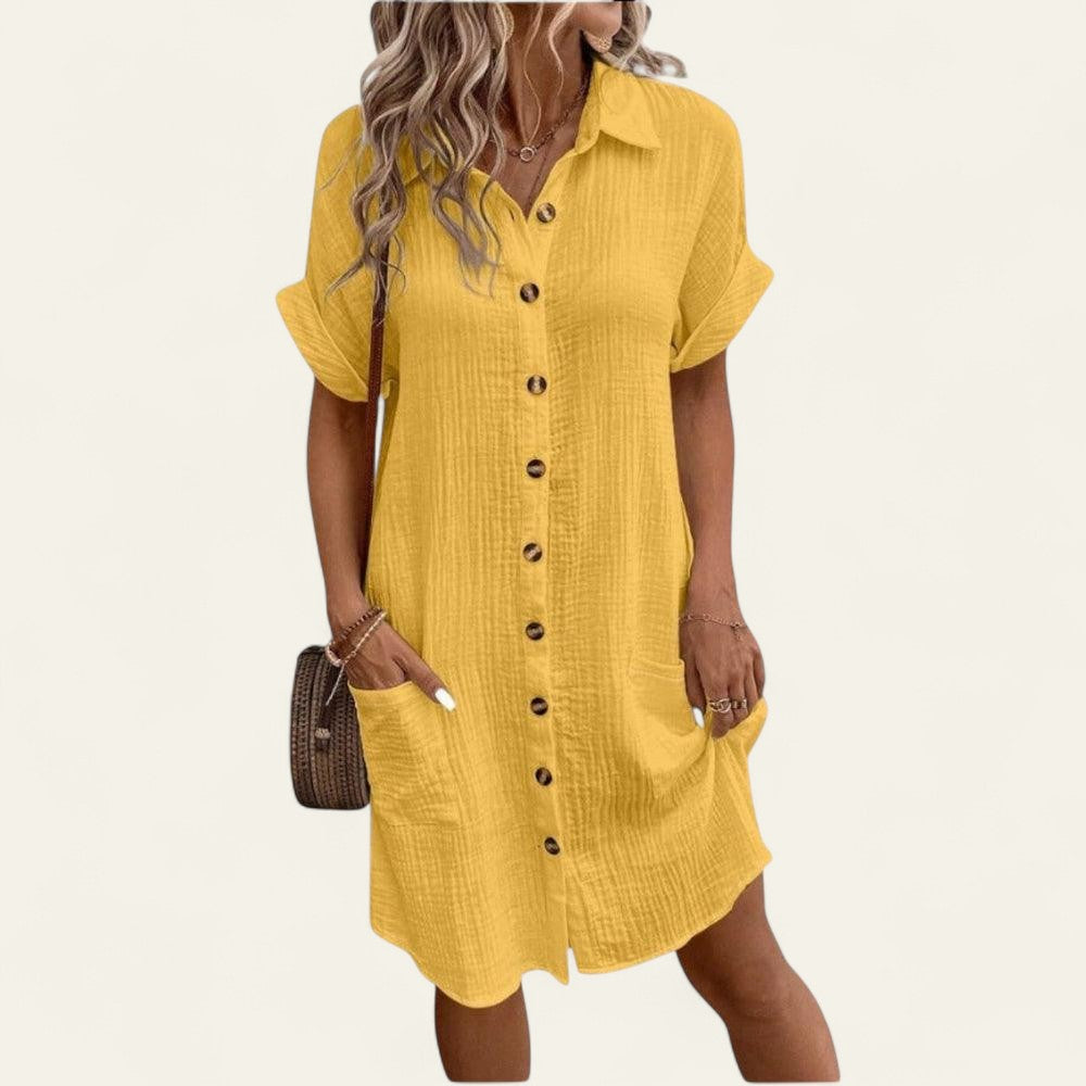 SOLANA BUTTON DRESS