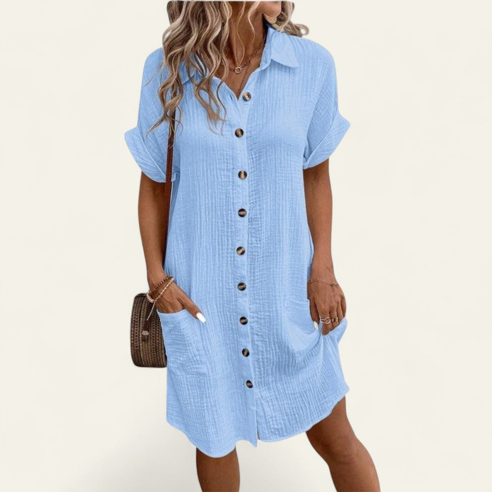 SOLANA BUTTON DRESS