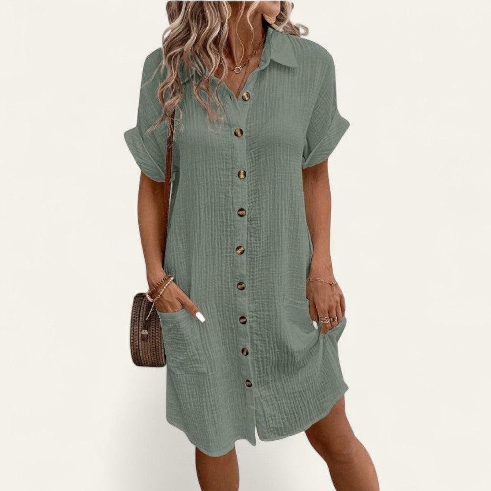 SOLANA BUTTON DRESS