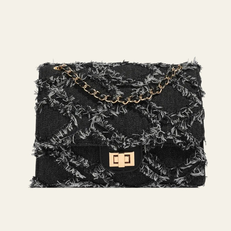 FRAYLA DENIM SHOULDER BAG