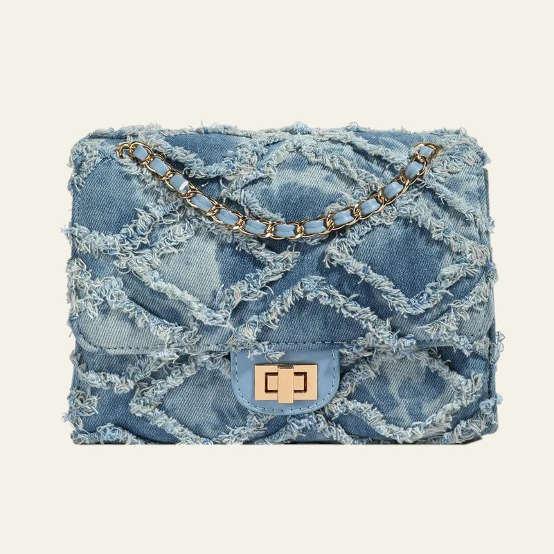 FRAYLA DENIM SHOULDER BAG