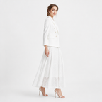 White French-style blazer and mesh dress set side view