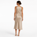 Beige satin midi back