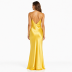 Yellow satin slip back